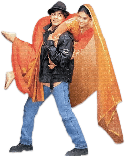 soave bollywood Shahrukh khan couple blue orange - 免费PNG