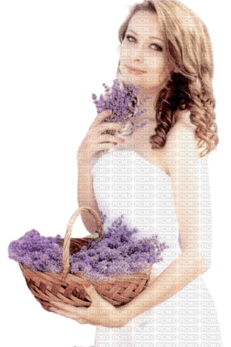 Woman with Lavender - ücretsiz png