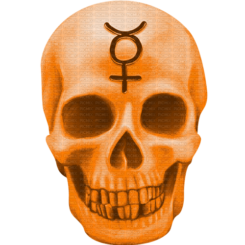 Gothic.Skull.Orange - PNG gratuit
