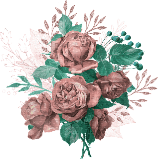 kikkapink pink teal rose flower - zdarma png