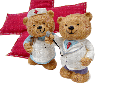 doctor teddy bear, nurse teddy bear - gratis png