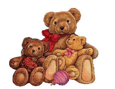 Teddy Bear Family - GIF animado grátis