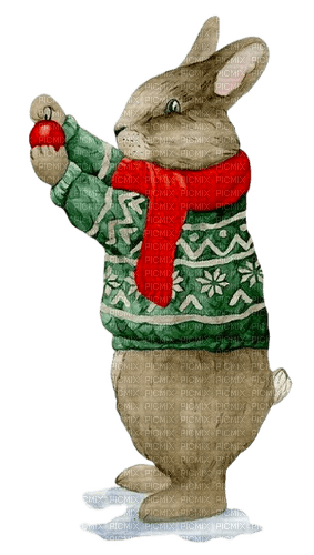 Christmas.Noël.Rabbit.Winter.Victoriabea - PNG gratuit