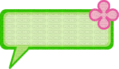 Bulle de dialogue vert en rectangle - Darmowy animowany GIF