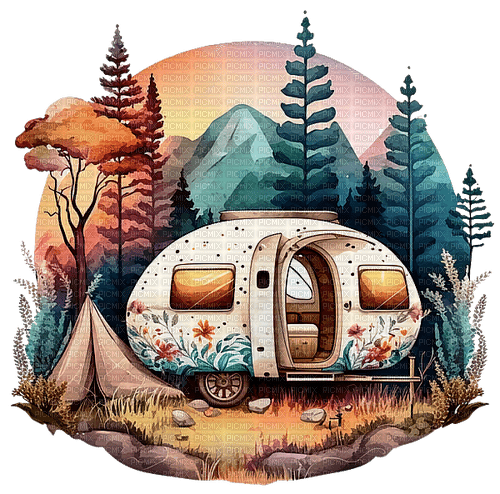 Camping - Watercolor - Free PNG