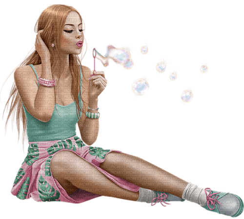 loly33 femme bulle - Free PNG