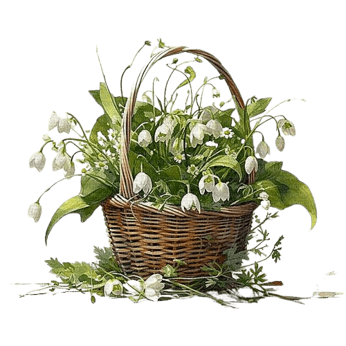 Lily of Valley.Basket.Flowers.Victoriabea - ücretsiz png