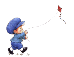 ruth morehead boy flying kite - GIF animado gratis