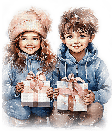 ♡§m3§♡ child winter gift blue image png - 無料png