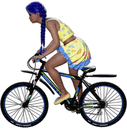 dziewczyna na rowerze - 免费动画 GIF
