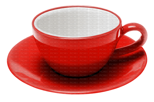 Tasse et soucoupe rouge - PNG gratuit