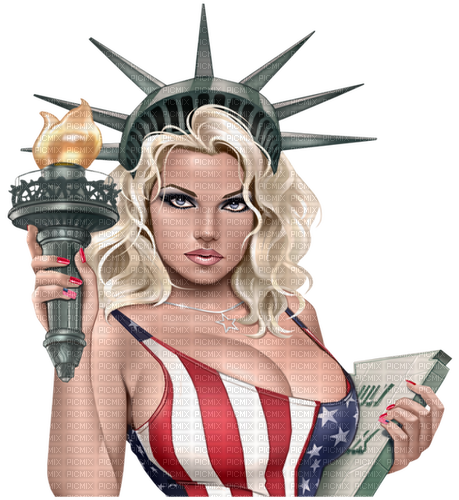 kikkapink woman patriotic liberty - ücretsiz png