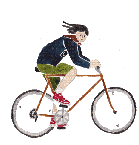 bike fahrrad bicyclette gif man, bike , fahrrad , bicyclette , summer , ete  , spring , printemps , tube , man , mann , homme , person , gif , anime ,  animation , animated , cartoon - Free animated GIF - PicMix