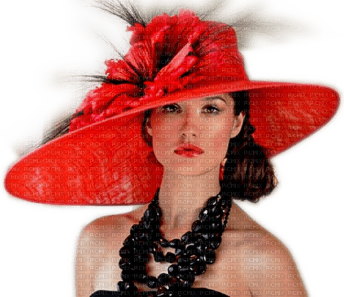 Rena Woman Frau red got Hat Hut - PNG gratuit