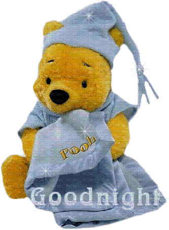 Goodnight Pooh - Nemokamas animacinis gif