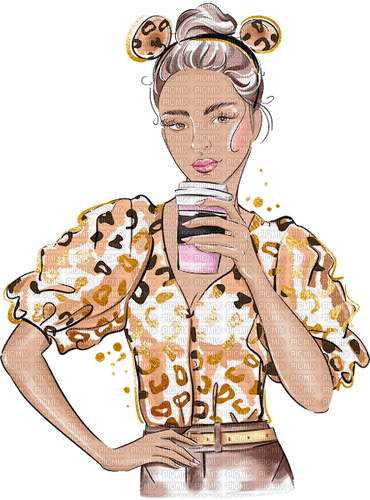 Femme  cappuccino, aquarelle,  Orabel - bezmaksas png