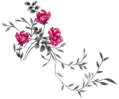 soave deco animated branch flowers black white - Zdarma animovaný GIF