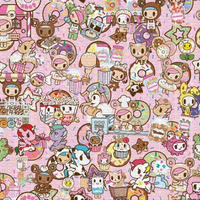 Pink TokiDoki Background - ingyenes png