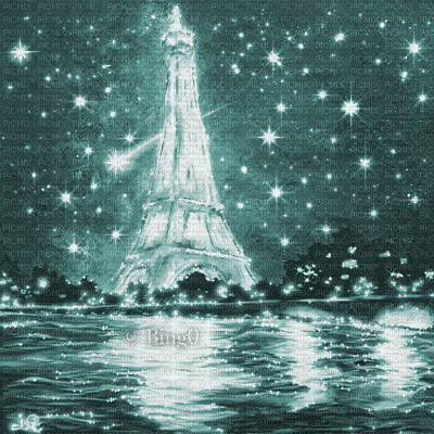 Y.A.M._Art Landscape Paris blue - 免费动画 GIF