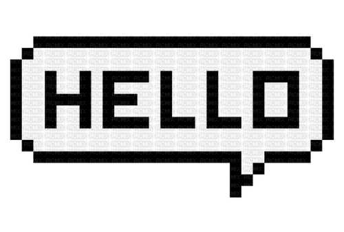 pixel hello speechbubble - безплатен png