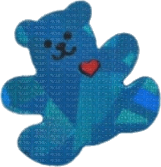 Blue teddy bear - безплатен png