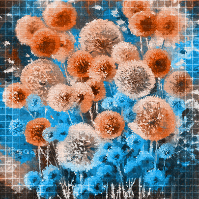 soave background animated painting field flowers - Ingyenes animált GIF