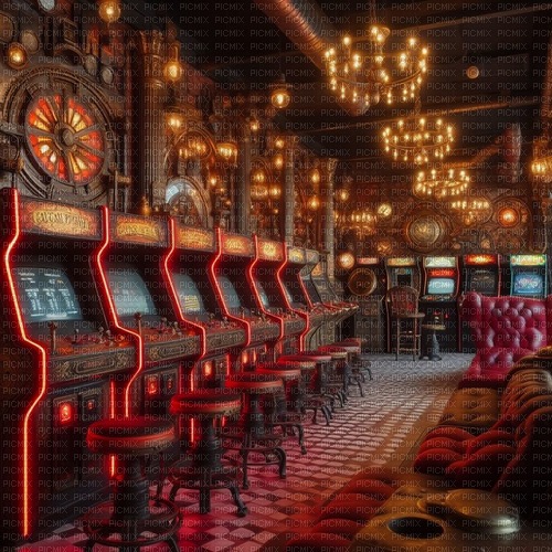Red Steampunk Arcade⭐ @𝓑𝓮𝓮𝓻𝓾𝓼 - PNG gratuit