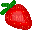 cute red strawberry pixel art - GIF animado gratis