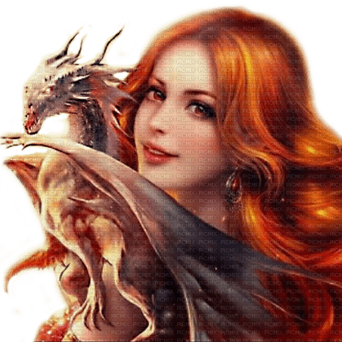 fantasy woman and dragon nataliplus - png grátis