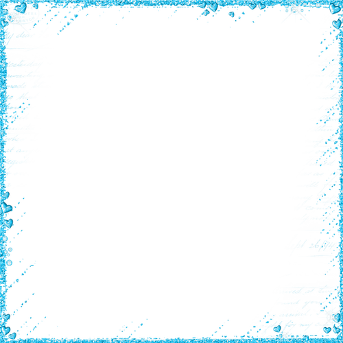 Turquoise Glitter and Hearts Frame - zadarmo png