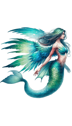 springtimes summer mermaid fantasy woman - Free PNG