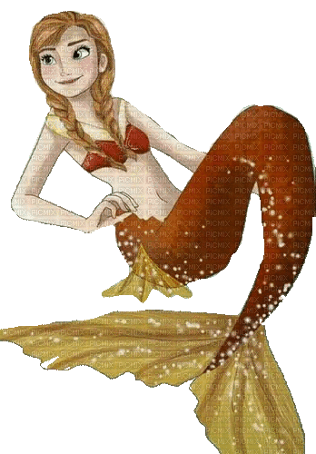 Anna Frozen Mermaid - GIF animado gratis
