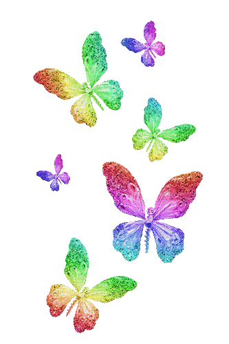 Animated.Butterflies.Rainbow - By KittyKatLuv65 - Bezmaksas animēts GIF