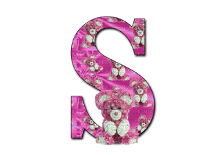 Kaz_Creations Alphabets Pink Teddy Letter S - gratis png