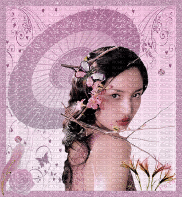 femme ombrelle rose - Ücretsiz animasyonlu GIF
