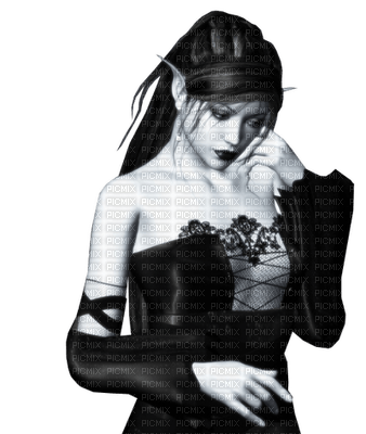 Kaz_Creations Woman Femme Gothic Black - 無料png