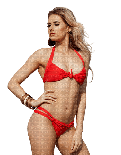 Woman in red bikini - png ฟรี