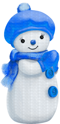 Snowman.White.Blue - PNG gratuit