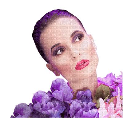 Kaz_Creations Woman Femme Purple Flowers - zdarma png