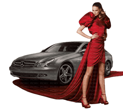 Kaz_Creations Woman Femme Red Car - kostenlos png