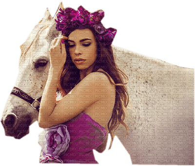 woman with horse bp - png gratuito
