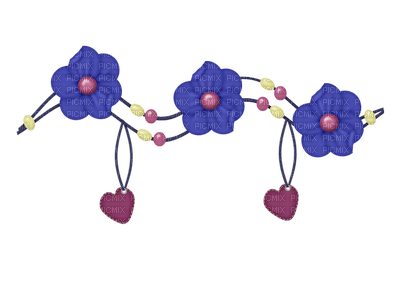 Kaz_Creations Deco Flowers Beads Hearts Hanging Dangly Things Colours - Free PNG