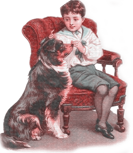 kikkapink winter christmas vintage boy dog - бесплатно png