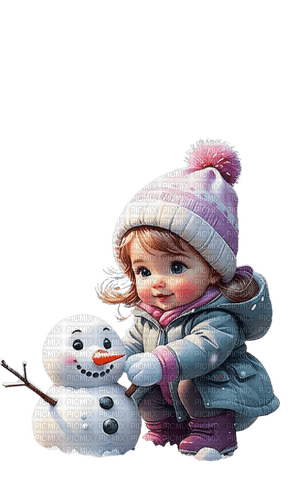 loly33 enfant bonhomme de neige - gratis png