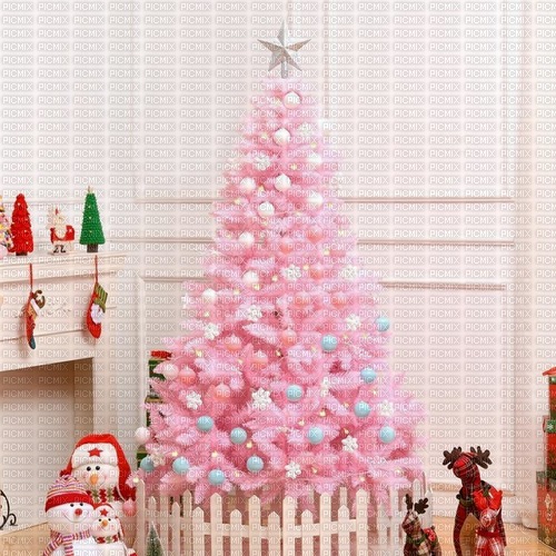 pink christmas tree - ücretsiz png