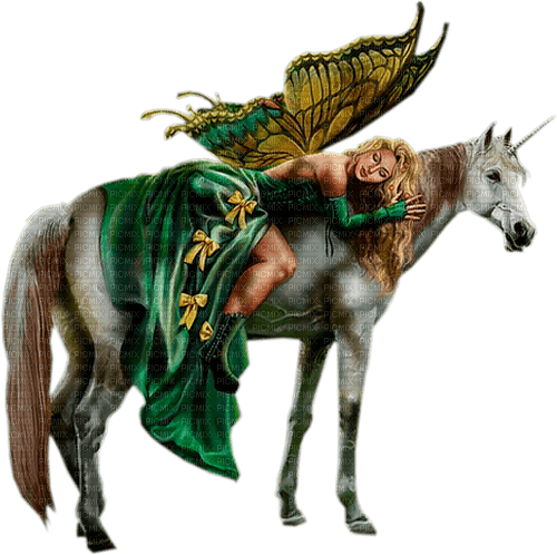 fairy and unicorn by nataliplus - ücretsiz png