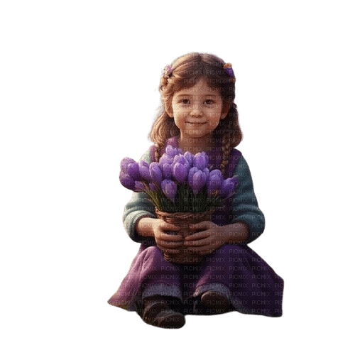 loly33 enfant fleur - PNG gratuit