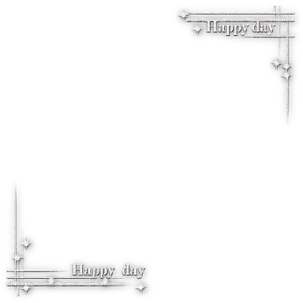 soave text happy day frame deco corner white - gratis png