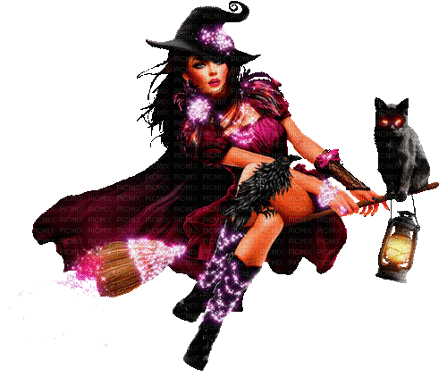 halloween witch by nataliplus - 免费动画 GIF