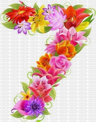image encre numéro 7 fleurs bon anniversaire edited by me - Free PNG